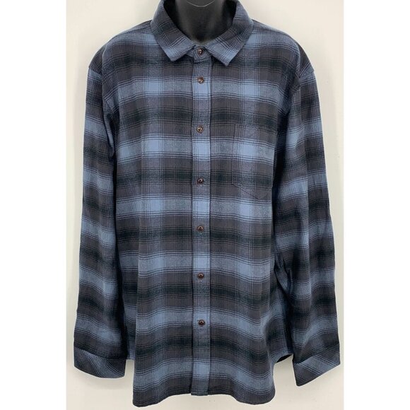 Rails Mens XL Extra Large Blue Black Plaid Button-Up Shirt Cotton Blend NWT New - Picture 1 of 9